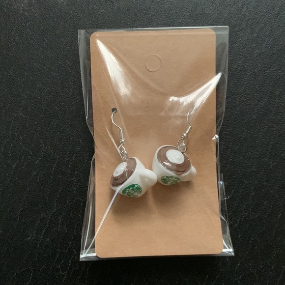 💚NEW! Coffee Cup / Latte Mug Earrings - Picture 3 of 3
